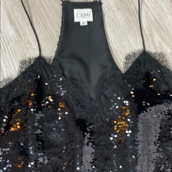 Cami NYC Racer Sequin Top In Black - Picture 10 of 11